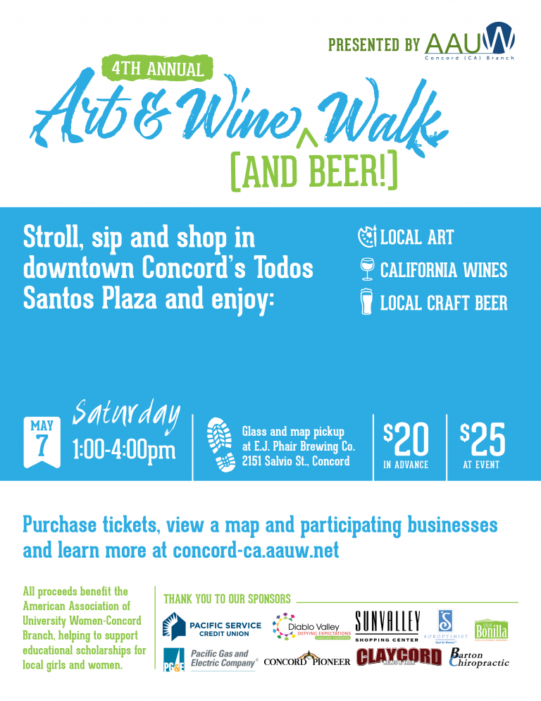 AAUW 4th Annual Art and Wine (and Beer!) Walk Concord (CA) Branch